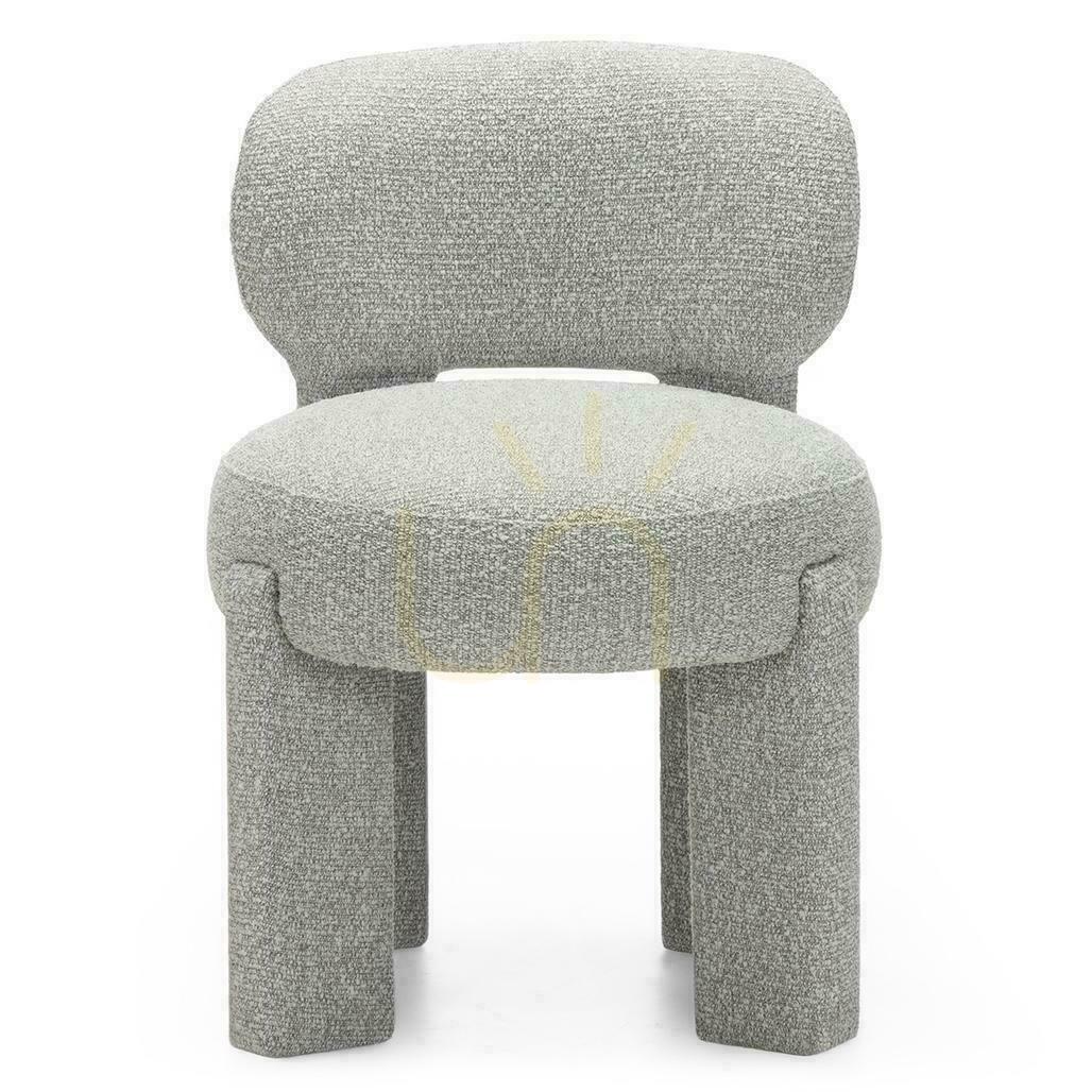 2er Set gepolsterte Stühle SAMMA Grau, Boucle