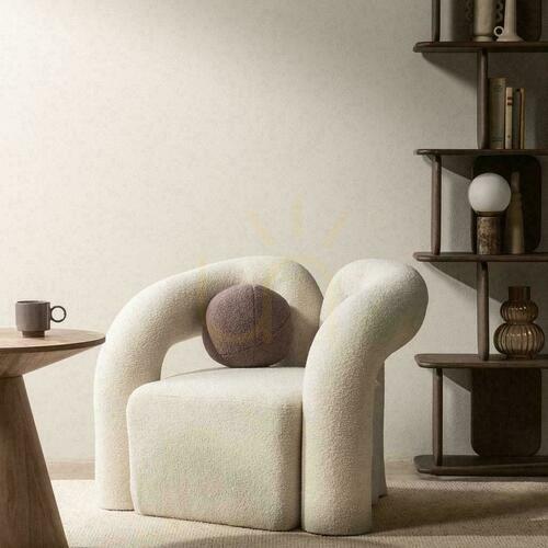 Prüfen SELLEL Gepolsterter Sessel Hellbeige Boucle