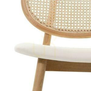 2er-Set SUMBA Samt-Holzstühle mit Rattan-Rückenlehne in Wiener Bindung small 2