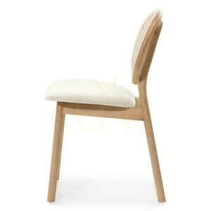2er-Set SUMBA Samt-Holzstühle mit Rattan-Rückenlehne in Wiener Bindung small 3