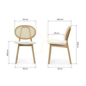 2er-Set SUMBA Samt-Holzstühle mit Rattan-Rückenlehne in Wiener Bindung small 8