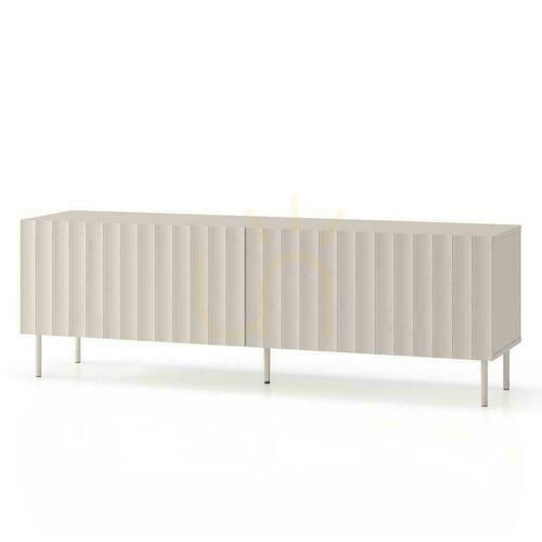 Prüfen TIRAMI TV-Konsolenschrank Grau-Beige mit Rillen
