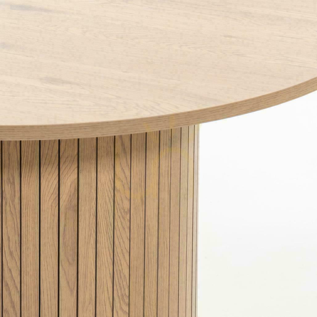 Anzeige Esstisch 120 cm UNANIME Eiche mit Lamellen Esstisch 120 cm UNANIME Eiche mit Lamellen