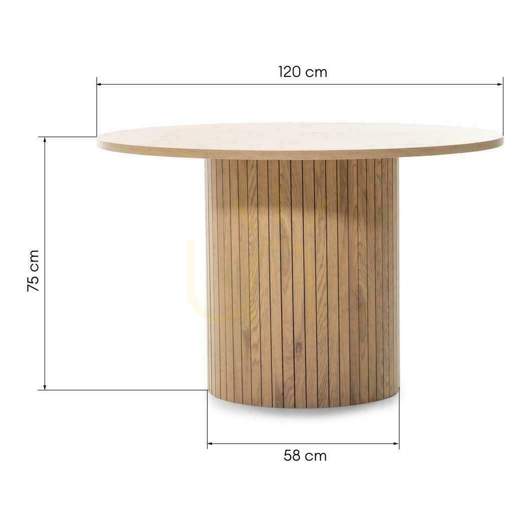 Zeige Esstisch 120 cm UNANIME Eiche mit Lamellen Esstisch 120 cm UNANIME Eiche mit Lamellen