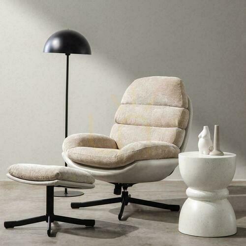 Prüfen Nova Nook UNO Drehsessel NN-UNO-UPH-ARM-BEI-158, beige, mit Fußstütze