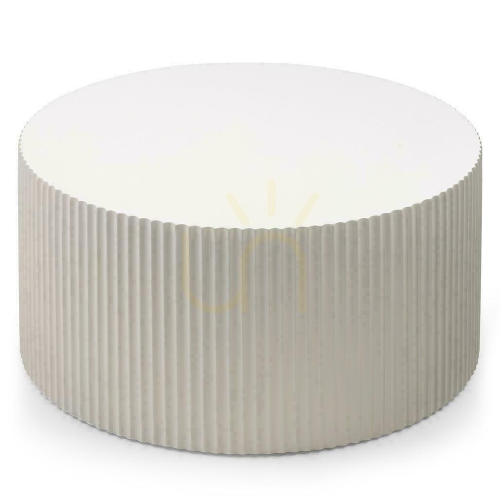 Prüfen ZOE Grau-Beige Couchtisch-Set mit Rillen ZOE Grau-Beige Couchtisch-Set mit Rillen