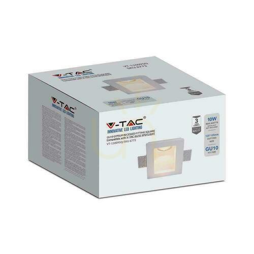 Prüfen V-TAC GU10 Gipsleuchte Wandleuchte quadratisch 120x120 VT-11009 3 Jahre Garantie