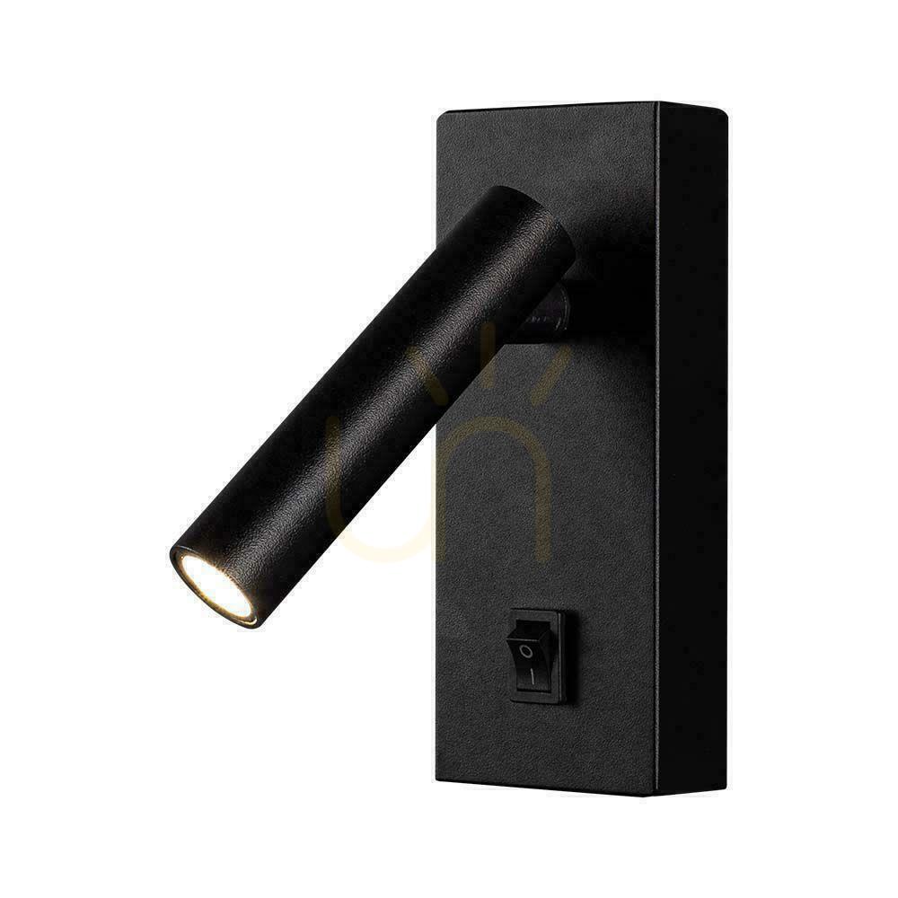 Prüfen LED-Leuchte V-TAC 2W Wandleuchte Hotelbettschalter schwarz VT-402 4000K 150lm LED-Leuchte V-TAC 2W Wandleuchte Hotelbettschalter schwarz VT-402 4000K 150lm