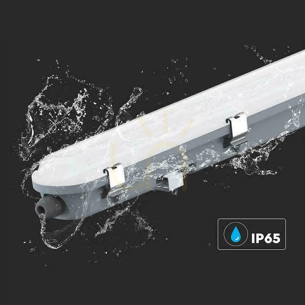 Anzeige V-TAC LED hermetische Leuchte Mikrowellen-Bewegungsmelder 36cm 120cm 120Lm/W VT-120137S 4000K 4320lm V-TAC LED hermetische Leuchte Mikrowellen-Bewegungsmelder 36cm 120cm 120Lm/W VT-120137S 4000K 4320lm