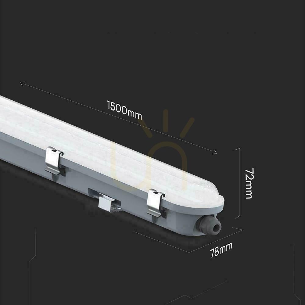 Vorschau V-TAC LED hermetische Leuchte Mikrowellen-Bewegungsmelder 48W 150cm 120Lm/W VT-150149S 4000K 5760lm V-TAC LED hermetische Leuchte Mikrowellen-Bewegungsmelder 48W 150cm 120Lm/W VT-150149S 4000K 5760lm