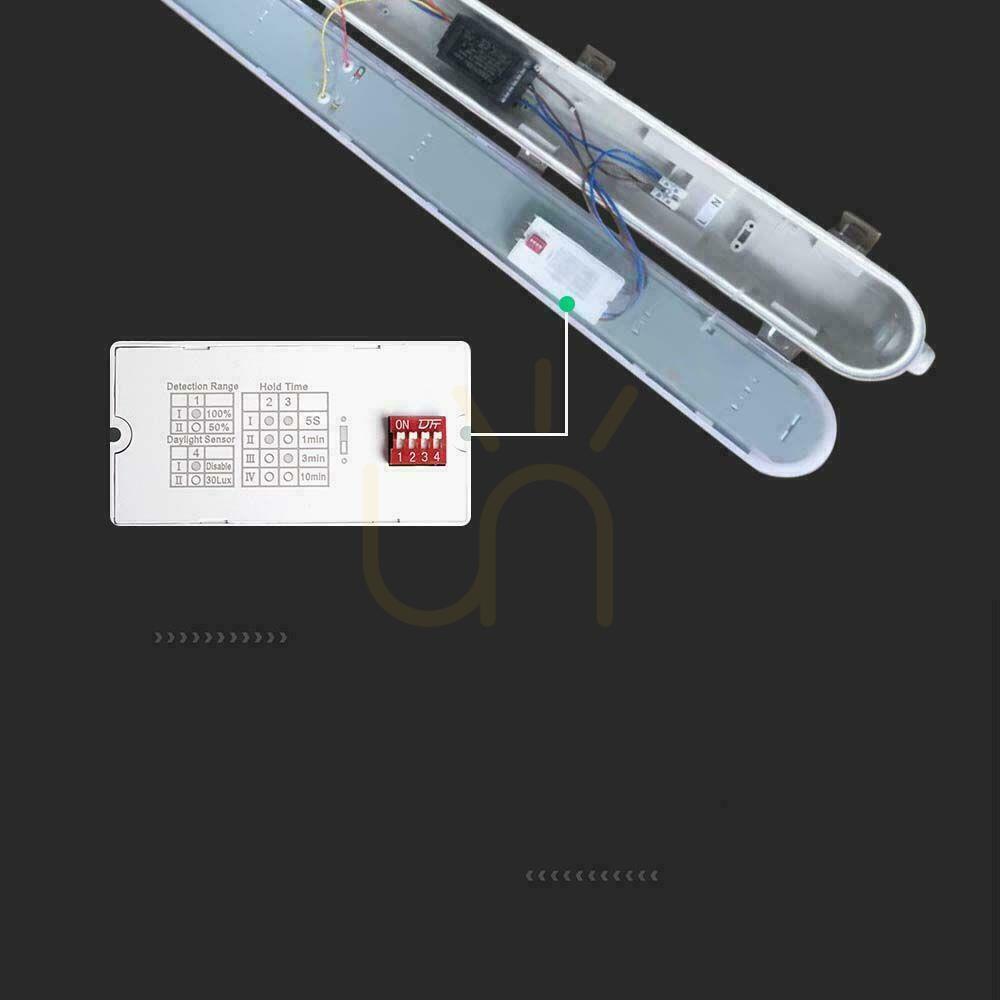 Vorschau V-TAC LED hermetische Leuchte Mikrowellen-Bewegungsmelder 48W 150cm 120Lm/W VT-150149S 4000K 5760lm V-TAC LED hermetische Leuchte Mikrowellen-Bewegungsmelder 48W 150cm 120Lm/W VT-150149S 4000K 5760lm