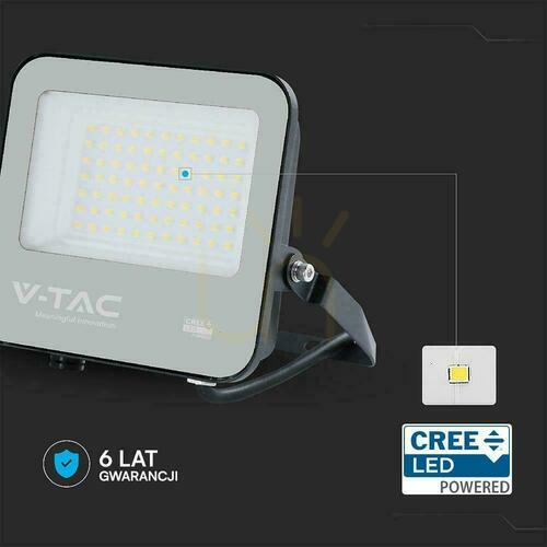 Prüfen V-TAC CREE CHIP 50W LED Projektor 135lm/W schwarzes Gehäuse graues Glas IP65 VT-4455 3000K 6750lm 6 Jahre Garantie
