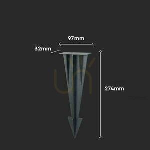 Ankerstift zur Erdung von VT-409-Leuchten 100x35x274mm Schwarz VT-12050-B small 1
