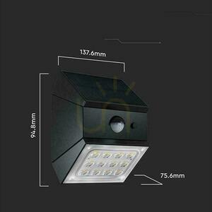 V-TAC 2.5W CCT Solar Wandleuchte Bewegungsmelder schwarz VT-11025CCT-B 3000K-4000K-6000K 300lm small 5