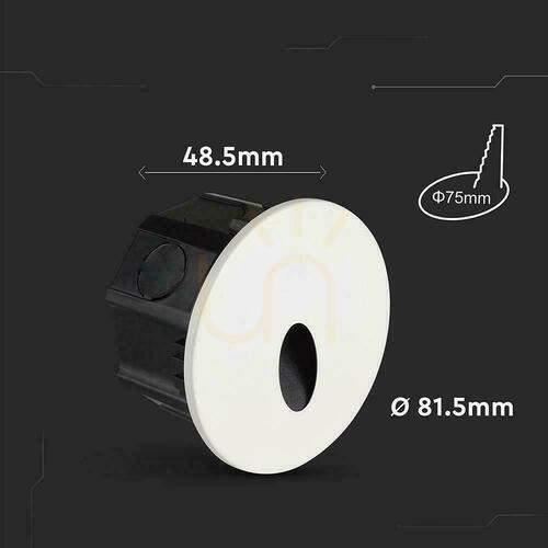 Prüfen Treppenleuchte austauschbare Front 3W LED V-TAC weiß / schwarz rund 230V IP65 3in1 CCT VT-10184 3000K-4200K-6400K 170lm