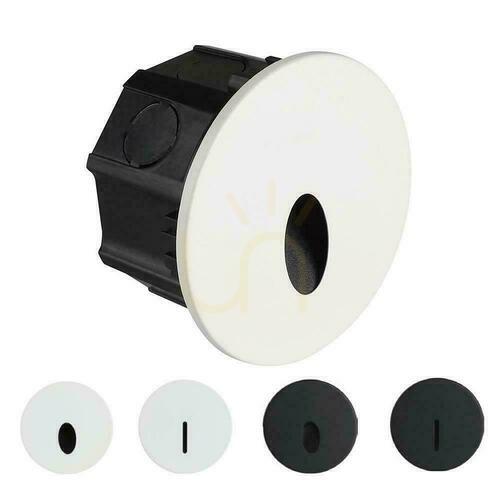 Prüfen Treppenleuchte austauschbare Front 3W LED V-TAC weiß / schwarz rund 230V IP65 3in1 CCT VT-10184 3000K-4200K-6400K 170lm