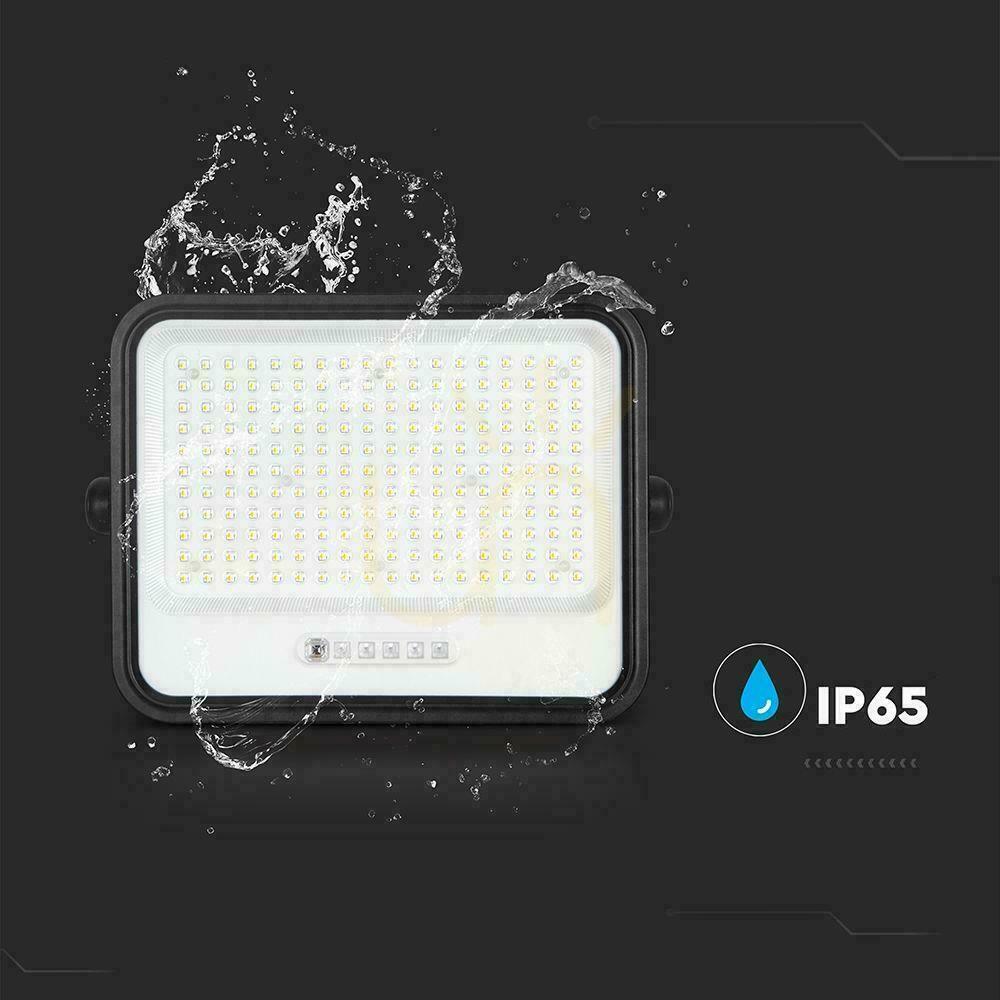 Aussicht V-TAC 400W CCT Solar LED Projektor mit Fernbedienung und Timer IP65 schwarz VT-404W 3000lm 3 Jahre Garantie V-TAC 400W CCT Solar LED Projektor mit Fernbedienung und Timer IP65 schwarz VT-404W 3000lm 3 Jahre Garantie