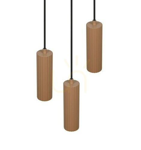 Prüfen Trio SOKA 367730365 Pendelleuchte, Kaffeebraun, 3×GU10, Ø28 cm