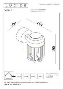 Außenwandleuchte Lucide WELLS Braun Aluminium LED 8W IP54 33808/08/97 small 4