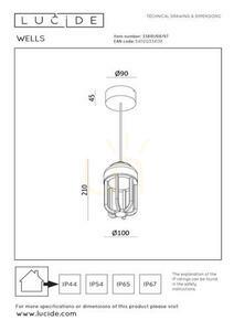 Außen-Pendelleuchte Lucide WELLS Braun LED 8W IP54 33810/08/97 small 5