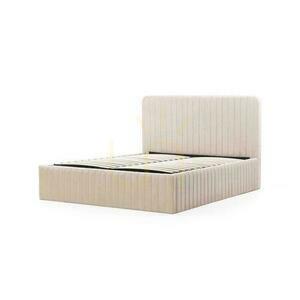 Polsterbett 160x200 cm ANDRE Velvet, Beige mit Stauraum small 5