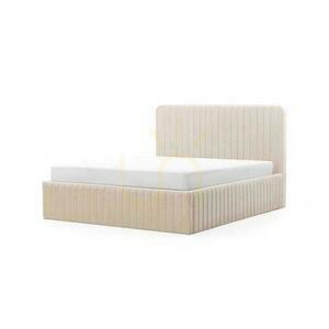 Polsterbett 160x200 cm ANDRE Velvet, Beige mit Stauraum small 7