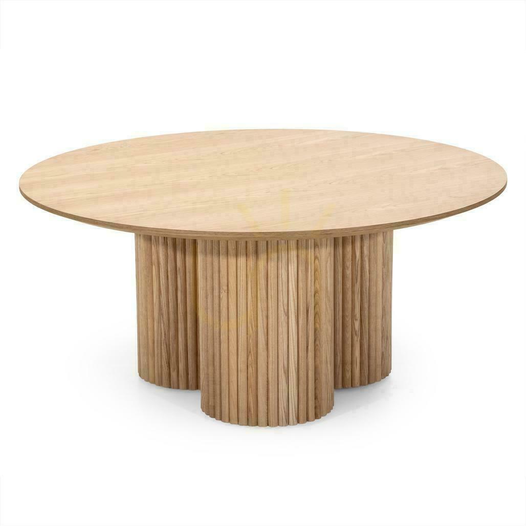 Prüfen Runder Couchtisch 100 cm NAORA II II Eiche Natur, Esche, Latten Runder Couchtisch 100 cm NAORA II II Eiche Natur, Esche, Latten
