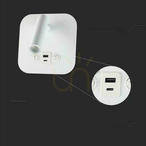 LED-Leuchte V-TAC 8W COB CREE Wandleuchte weiß Hotelbett USB+USB C Schalter VT-80068-W 3000K 830lm 2 Jahre Garantie small 9