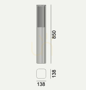 Norlys Astrid 2208AL LED-Pollerleuchte, 85 cm, hellgrau RAL 9006, 3000 K, DALI2, IP65 small 2