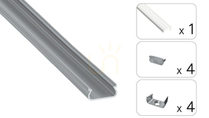TEKKNI ORRE Set silber, transparenter Lampenschirm 3 m small 1