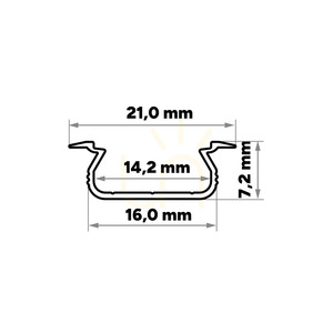 TEKKNI SELDE LED-Einbauprofil-Set 3 m, silber, mattierter S14-Diffusor small 5