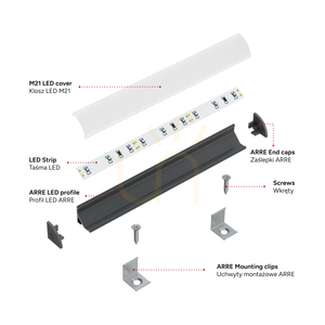 TEKKNI ARRE LED-Profil-Set schwarz mit opaler M21-Abdeckung, 2,02 m small 7