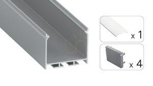 TEKKNI NORS Satz Silber, milchig Lampenschirm 2 m small 1
