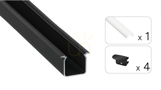 Aussicht TEKKNI SKAGEN-Set schwarz, mattierter Schirm 2 m TEKKNI SKAGEN-Set schwarz, mattierter Schirm 2 m