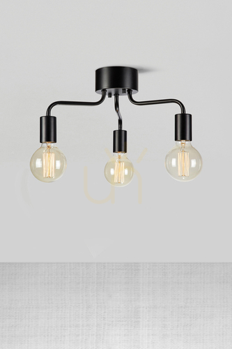 Prüfen Plafond Markslojd Avery 3-flammig Schwarz Metall 38 cm 108102