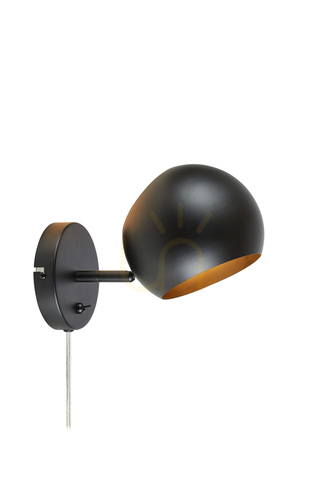 Prüfen Wandlampe Markslojd EDGAR Schwarz Metall 1-flammig 108753