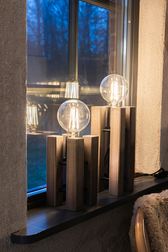 Prüfen Tischlampe Markslojd Lodge Holz Braun 28 cm 108757
