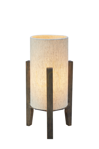 Prüfen Tischlampe Markslojd Eruca 108759 Walnuss Holz Stoffschirm 33,5 cm