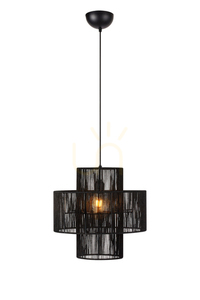 Pendelleuchte Markslojd Soga 108766 Schwarz Stahl Jute 40 cm small 0