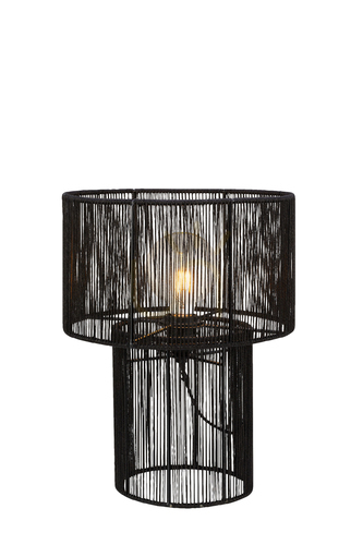 Prüfen Tischlampe Markslojd SOGA 108768 Schwarz Stahl Jute 38 cm