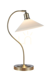 Tischleuchte Markslojd Vela 108863 Weiß Messing antik 49 cm small 0