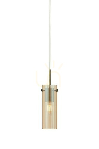 Prüfen Pendelleuchte Markslojd TIBIA 109015 Messing Antik Bernstein 28,5 cm