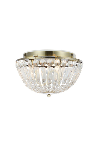 Prüfen Plafond Markslojd Estelle 3L antikmessing Kristall IP44 30 cm 109031