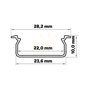 TEKKNI TVED LED-Einbauprofil-Set 3 m, silber, mit opaler M22-Abdeckung small 5