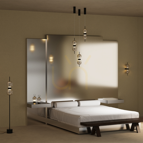 Prüfen Pendelleuchte Maytoni MOON Schwarz Smoky Glas LED MOD478PL-L8B3K