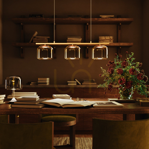Pendelleuchte Maytoni Spirito 3-flammig LED Gold Glas MOD286PL-L12G3K small 1