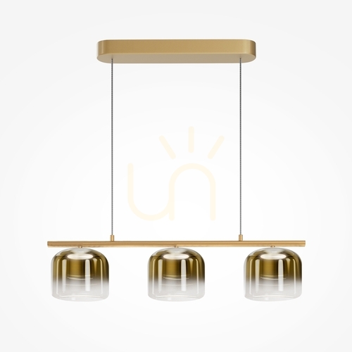 Prüfen Pendelleuchte Maytoni Spirito 3-flammig LED Gold Glas MOD286PL-L12G3K