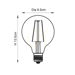 LED-Glühbirne E27 transparent Endon 2W Glas 9,5 cm small 1