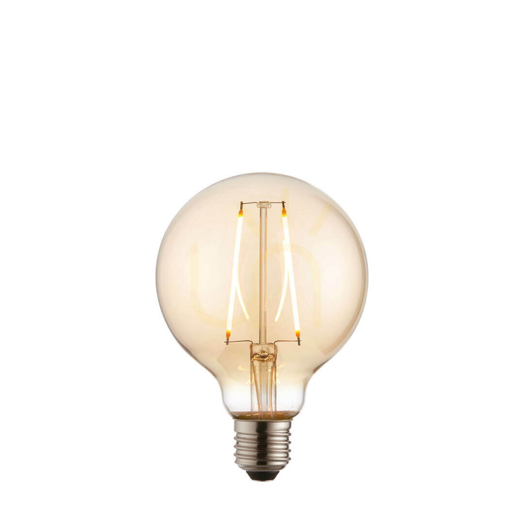 E27 LED filament globlampa bärnsten Endon 2W 9,5 cm