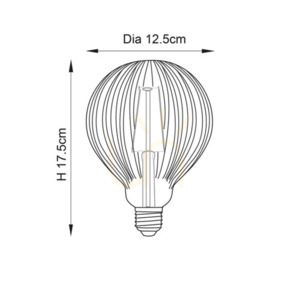 Ribb LED-Dekorleuchtmittel E27 4W 400lm 2000K Bernstein Globe G125 Ø12,5 cm 80179 Endon small 2